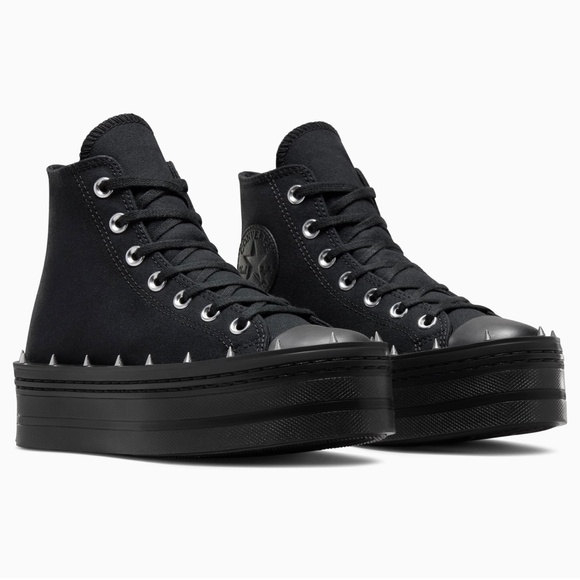 Converse Chuck Taylor All Star Modern Lift Platform Studded Black size 10 NEW - Picture 6 of 8